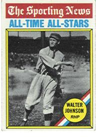 1976 Topps Baseball Cards      349     Walter Johnson ATG